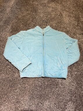 Panache Light Blue Quilted Puffer Jacket